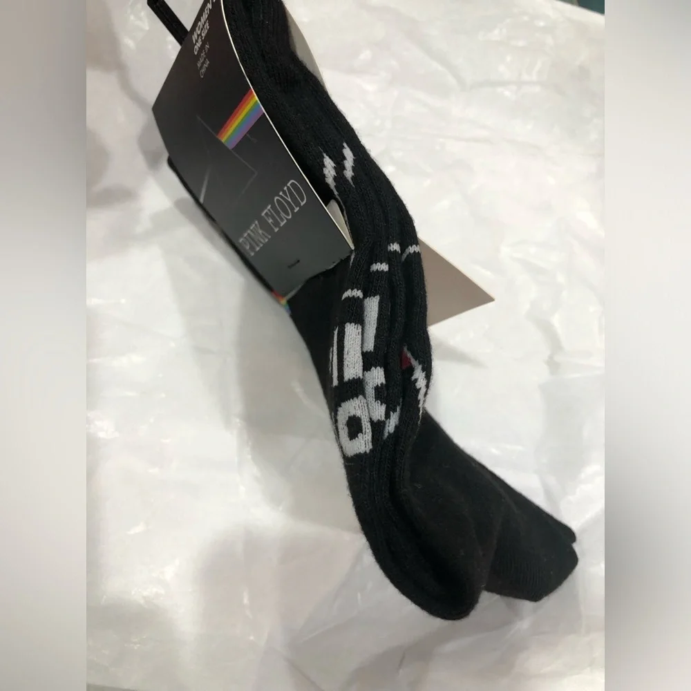 Pink Floyd‎ black dark side of the moon graphic print socks one size new